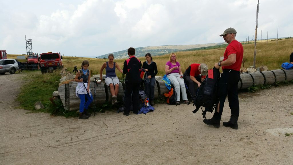 Rast an der Wiesenbaude unterhalb der Schneekoppe